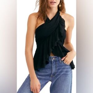 NWOT Free People Black Halter Top